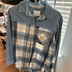 American Eagle Light Blue Denim Shirt
